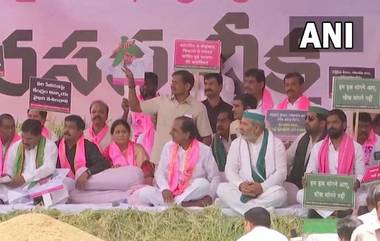 TRS Dharna in Delhi: ధాన్యం సేక‌ర‌ణ‌పై ఢిల్లీలో టీఆర్ఎస్ దీక్ష, రైతుల ప‌క్షాన కేసీఆర్ చేస్తున్న ఉద్యమానికి మద్దతు ఇస్తామని తెలిపిన రాకేశ్ తికాయ‌త్, దీక్ష వేదిక‌గా టీఆర్ఎస్ త‌దుప‌రి కార్యాచ‌ర‌ణ‌