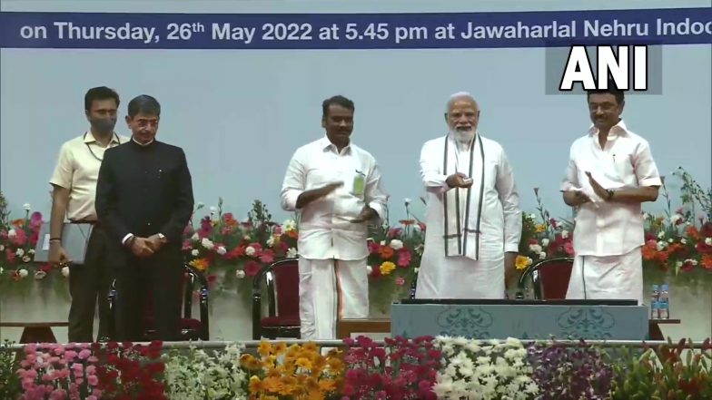 Modi Chennai Tour: స్టేజీ మీదనే ప్రధాని మోదీకి షాక్ ఇచ్చిన సీఎం స్టాలిన్, తమిళాన్ని అధికారిక భాషగా ప్రకటించండి, రావాల్సిన నిధులు విడుదల చేయండి, ప్రసంగంలో పలు డిమాండ్లు పెట్టిన స్టాలిన్ Modi Chennai Tour: స్టేజీ మీదనే ప్రధాని మోదీకి షాక్ ఇచ్చిన సీఎం స్టాలిన్, తమిళాన్ని అధికారిక భాషగా ప్రకటించండి, రావాల్సిన నిధులు విడుదల చేయండి, ప్రసంగంలో పలు డిమాండ్లు పెట్టిన స్టాలిన్