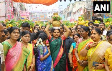 MLC Kavitha: సికింద్రాబాద్ ఉజ్జయినీ అమ్మవారికి బంగారుబోనం సమర్పించిన ఎమ్మెల్సీ కవిత, ప్రజలంతా సుభిక్షంగా ఉండాలని కోరుకున్న కవిత, 2 వేలబోనాలతో మెగా ర్యాలీ