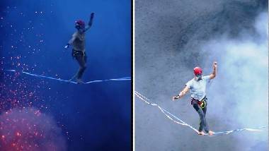 Active Volcano: నిప్పుల గుండం కాదు.. అగ్ని పర్వతంపై రోప్ వాకింగ్. ఒళ్లు గగుర్పొడిచే వీడియో ఇదిగో.. అందుకే, గిన్నిస్ వరల్డ్ రికార్డుల్లో చోటు..