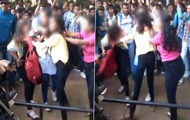 Girls Fighting Viral Video: క్యాంటీన్‌లో కుర్చీల కోసం జుట్లు పట్టుకొని కొట్టుకున్న నలుగురు అమ్మాయిలు, రోడ్డు మీదకెక్కి బూతులు తిడుతూ ఫైటింగ్, సోషల్ మీడియాలో వైరల్‌గా మారిన అమ్మాయిల రచ్చ