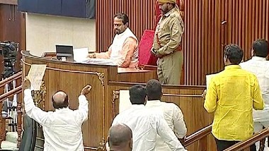 TDP Leaders Attack On Speaker: వీడియో ఇదిగో, స్పీకర్‌ తమ్మినేని సీతారామ్‌పై టీడీపీ సభ్యులు దాడి, అడ్డు వచ్చిన వైసీపీ ఎమ్మెల్యేలపై కూడా దాడి
