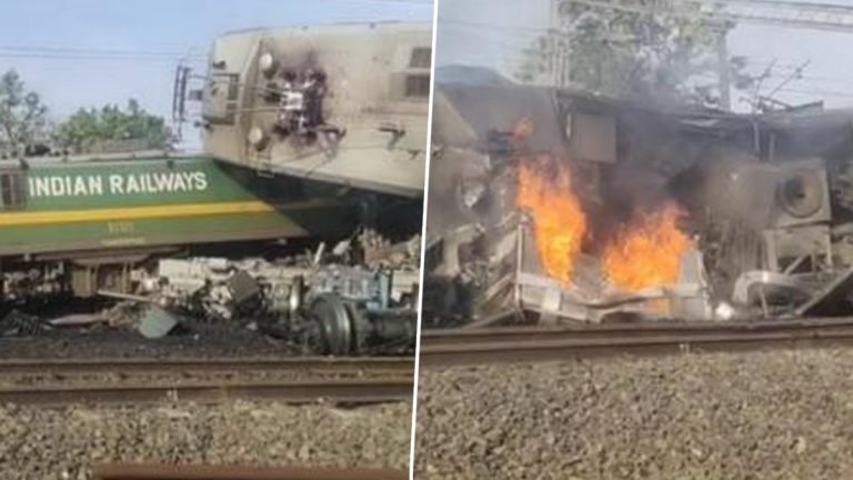 Goods Trains Collided: మధ్యప్రదేశ్‌లో రైలు ప్రమాదం, ఎదురెదురుగా వచ్చి ఢీకొన్న గూడ్స్ ట్రైన్లు, ఇంజిన్లలో చెలరేగిన మంటలు