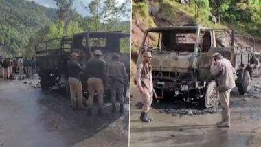 Indian Army Vehicle Catches Fire: వీడియో ఇదిగో, ఫూంచ్ జిల్లాలో మంటల్లో చిక్కుకున్న ఆర్మీ ట్రక్కు, అయిదుగురు జవాన్లు సజీవదహనం