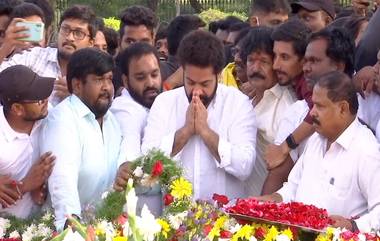 Balakrishna, Jr NTR Pays Tribute to Sr. NTR: ఎన్టీఆర్‌కు బాలకృష్ణ, జూనియర్ ఎన్టీఆర్ ఘన నివాళి.. ఎన్టీఆర్ ఘాట్ వద్ద నివాళులు అర్పించిన కొడుకు, మనవడు