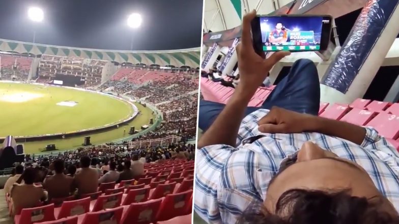 Viral Video: స్టేడియంలోనే ఉన్నా.. ఫోన్ లో మ్యాచ్ చూస్తున్నాడు.. సోషల్ మీడియాలో వీడియో వైరల్.. మీరూ చూడండి.