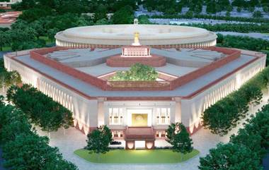 New Parliament Building First Look: కొత్త పార్లమెంట్‌ ఫస్ట్ లుక్ వీడియో ఇదిగో, మూడు ప్రధాన ద్వారాలతో సంసద్ భవన్, లోపలి భాగంలో మూడు జాతీయ చిహ్నాలు