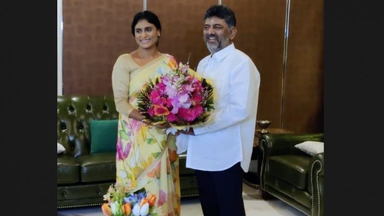 Sharmila Met DK Shivakumar: డీకే శివకుమార్‌తో భేటీ అయిన వైఎస్‌ షర్మిల, రాజకీయ వర్గాల్లో చర్చకు తెరలేపిన సమావేశం, వీడియో ఇదిగో..
