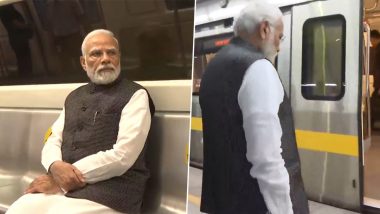 PM Modi Travels by Metro: వీడియో ఇదిగో, మెట్రో రైలులో ప్రయాణించిన ప్రధాని మోదీ, ఢిల్లీ యూనివర్సిటీ శతాబ్ది ఉత్సవాల్లో పాల్గొనేందుకు బయలు దేరిన ప్రధాని