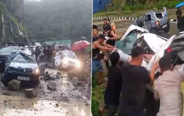 Giant Boulders Crush Cars: ఒక్క సెకన్లో ముక్కలు ముక్కలయిన కారు, నాగాలాండ్‌లో నేషనల్ హైవేపై ఆగిఉన్న కార్లపై పడ్డ పెద్ద బండరాయి, ఇద్దరు మృతి. వీడియో ఇదుగోండి!