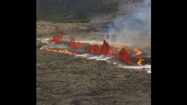 Volcano Spilling Lava Video: వీడియో ఇదిగో, బద్దలైన అగ్నిపర్వతం, ఎంత భయంకరంగా లావాను వెదజల్లుతుందో చూడండి