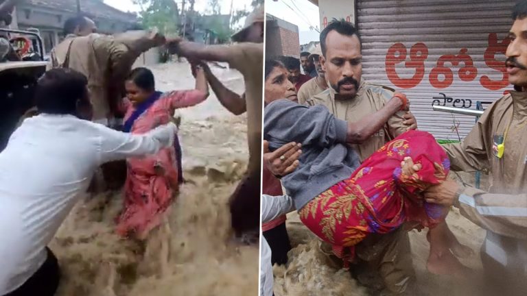 Telangana Floods: భారీ వర్షాల్లో ప్రజలకు అండగా తెలంగాణ పోలీసులు, వరదబాధితులను సురక్షిత ప్రాంతాలకు తరలించే పనిలో బిజీ బిజీ