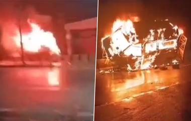 Ambulance in Fire: డివైడర్ ను ఢీ కొట్టడంతో అంబులెన్స్ లో మంటలు.. డ్రైవర్ మృతి.. మంగళవారం తెల్లవారుజామున హైదరాబాద్ లో ఘోర ప్రమాదం