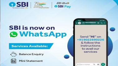 SBI WhatsApp Banking: వాట్సాప్ ద్వారా 13 రకాల ఎస్‌బీఐ సేవలు పొందవచ్చు, ఎస్‌బీఐ వాట్సప్ బ్యాంకింగ్ కోసం నమోదు, ప్రారంభించడానికి దశల కోసం క్లిక్ చేయండి