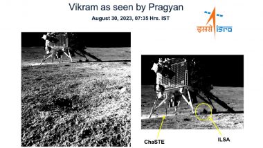 Chandrayaan-3 Mission: జాబిల్లిపై విక్ర‌మ్ ల్యాండ‌ర్ దిగన ఫోటోను క్లిక్‌మనిపించిన రోవ‌ర్ ప్ర‌జ్ఞాన్, నాసా ట్వీట్ ఇదిగో..