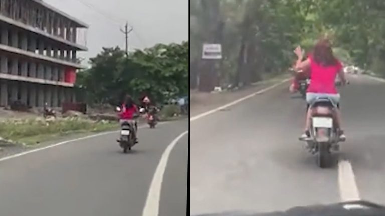 Girl Dances on Scooty: వీడియో ఇదిగో, రద్దీ రోడ్లపై స్కూటీ నడుపుతూ డ్యాన్స్ వేసిన యువతి, ప్రమాదకరమైన స్టంట్‌ అవసరమా అంటూ నెటిజన్లు మండిపాటు