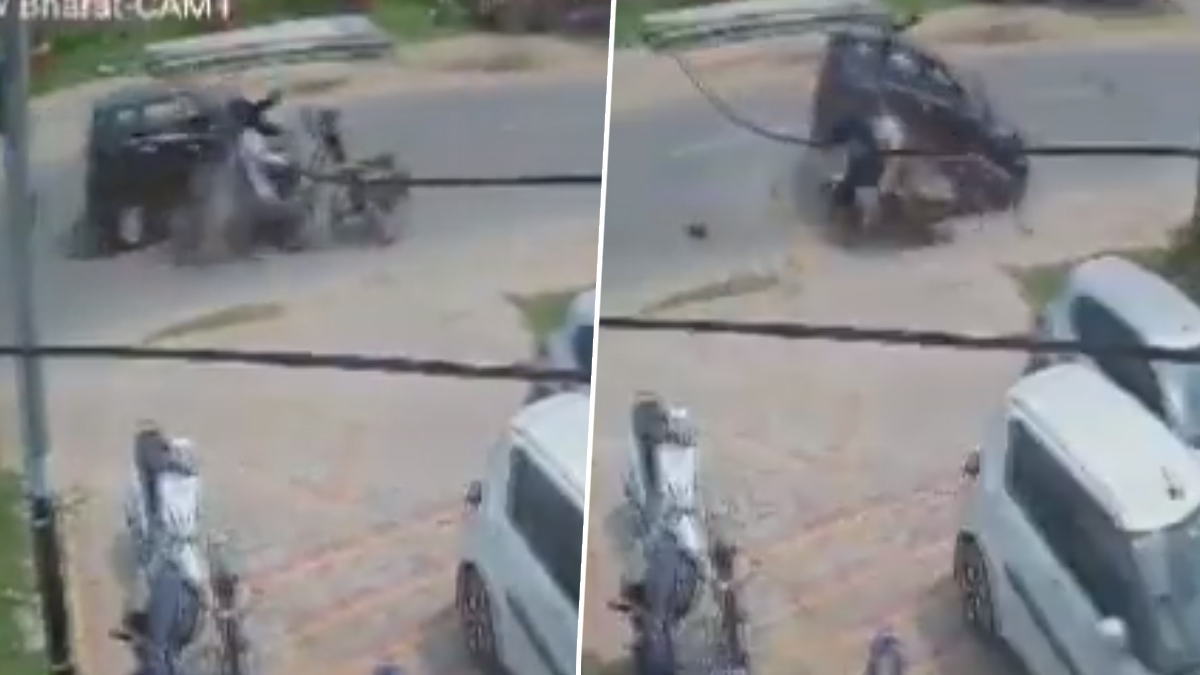 Road Accident Video: ఘోర రోడ్డు ప్రమాదం వీడియో ఇదిగో, బైక్ మీద వెళుతున్న భార్యాభర్తలను ఢీకొట్టిన కారు, ఇద్దరూ మృతి