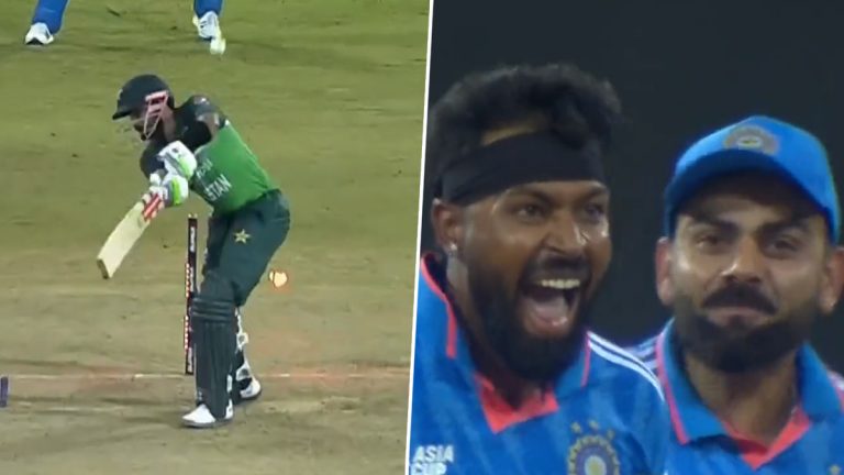 India vs Pakistan, Viral Video : పాకిస్థాన్ రెండో వికెట్ తీసిన హార్దిక్ పాండ్యా, వికెట్ల వెనుక జరిగిన అద్భుతం..వీడియోలో చూడండి..