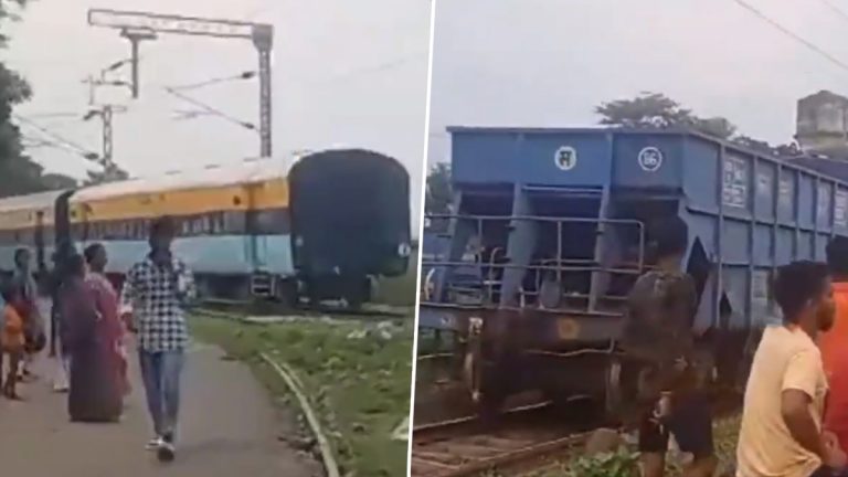 Train Running Without Engine: ఇంజిన్ లేకుండా నడుస్తున్న రైలు వీడియో ఇదిగో, జార్ఖండ్‌ సాహిబ్‌గంజ్‌లోని రైల్వే క్రాసింగ్ దగ్గర పరిగెత్తిన రైలు