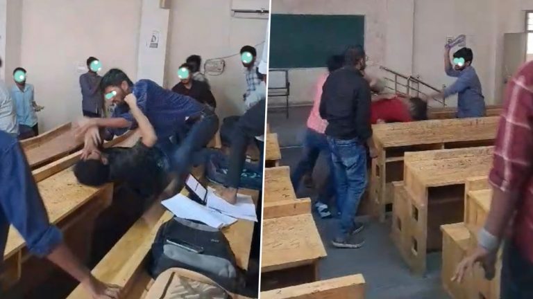 MBBS Students Fight Video: వీడియో ఇదిగో, క్లాస్ రూంలోనే చితకబాదుకున్న కాబోయే డాక్టర్లు, ఒంగోలు రాజీవ్ గాంధీ మెడికల్ కాలేజీలో గ్రూపు వార్, కేసు నమోదు చేసిన పోలీసులు