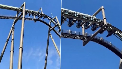 Rollercoaster Breaks Down Video: వీడియో ఇదిగో, 150 అడుగుల ఎత్తులో విరిగిపోయిన రోలర్‌కోస్టర్, తలక్రిందులుగా వేలాడిన 32 మంది ప్రయాణికులు