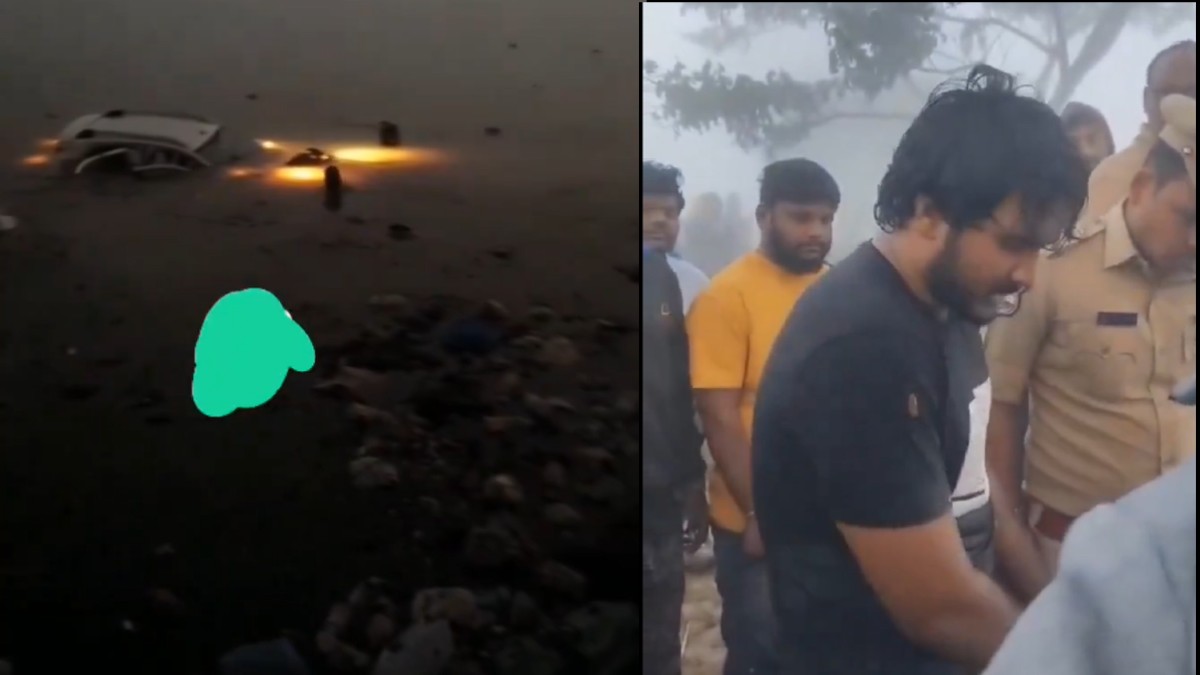 Telangana Road Accident: వీడియో ఇదిగో, పొగమంచు కారణంగా చెరువులోకి దూసుకెళ్లిన కారు, బతికించండి బ్రో అంటూ వేడుకున్నా కూడా..