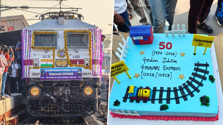 Godavari Express Train Turns 50: గోదావరి ఎక్స్‌ప్రెస్‌ రైలు గోల్డెన్ జూబ్లీ వేడుకల వీడియోలు ఇవిగో, తెలుగు రాష్ట్రాల ప్రయాణికులతో విడదీయలేని అనుబంధం