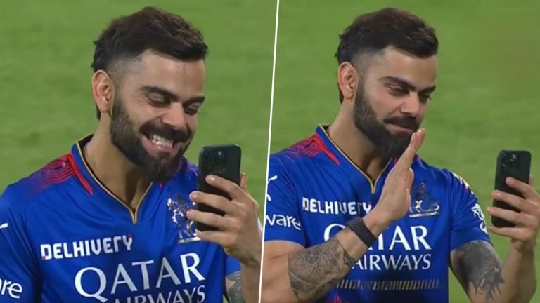 Virat Kohli Viral Video: గెలిచిన ఆనందంలో భార్యా పిల్లలకు ముద్దులు ఇస్తూ కెమెరాకు చిక్కిన విరాట్ కోహ్లీ, వీడియో సోషల్ మీడియాలో వైరల్