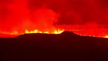 Iceland Volcano Erupts Again: ఐస్‌ లాండ్‌ లో మరోసారి భారీ అగ్నిపర్వతం బద్దలు.. వీడియో వైరల్