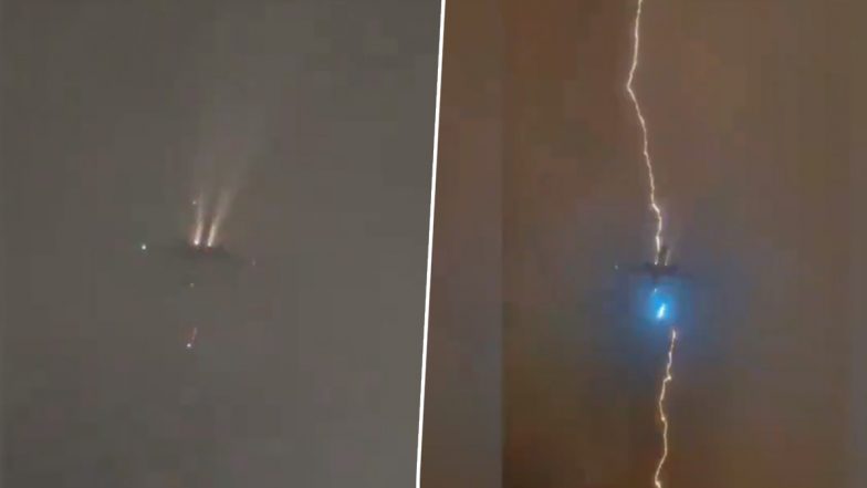 Lightning Strike Hits Plane: విమానం గాల్లో ఉండగా ఉరుములు మెరుపులు దాడి, సోషల్ మీడియాలో వీడియో వైరల్