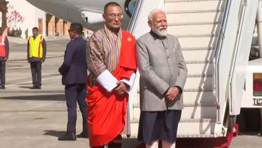 PM Modi Bhutan Visit: భూటాన్‌లో ప్రధానికి ఘనస్వాగతం పలికిన ఆ దేశ ప్రధాని, రెండు రోజుల పర్యటనలో ఇరు దేశాల మధ్య ద్వైపాక్షిక సంబంధాలపై చర్చలు