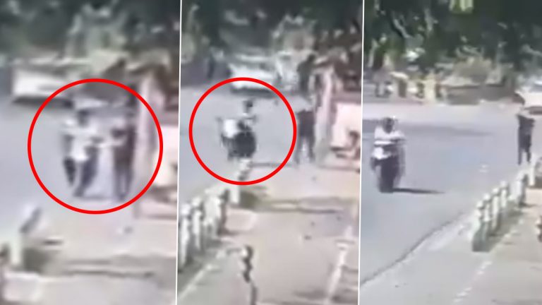 Mobile Theft Caught on Camera: రోడ్డుపై ఫోన్ మాట్లాడుతుండగా మొబైల్ లాక్కెళ్లిన అగంతకుడు, వీడియో సోషల్ మీడియాలో వైరల్