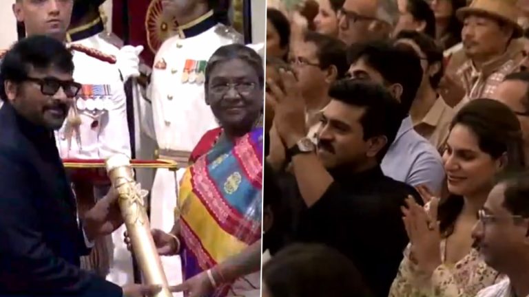 Chiranjeevi Padma Vibhushan: రాష్ట్రపతి ముర్ము చేతుల మీదుగా పద్మవిభూషణ్ అందుకున్న చిరంజీవి, వీడియో ఇదిగో..