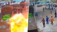 Telangana: వీడియో ఇదిగో, పెట్రోల్ పంపులోకి వచ్చిన లారీలో ఒక్కసారిగా ఎగసిన మంటలు, అప్రమత్తమైన ఫ్యూయల్ స్టేషన్ సిబ్బంది