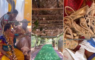 Zero Waste Wedding: జీరో వేస్ట్ వెడ్డింగ్ వీడియో సోషల్ మీడియాలో వైరల్, పెళ్లిలో ఎలాంటి ప్లాస్టిక్ వస్తువులు ఉపయోగించకుండా వివాహం చేసుకున్న వధూవరులు