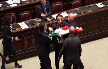 Brawl in Italian Parliament: ఇటలీ పార్లమెంటులో ఒకరినొకరు కలబడి కొట్టుకున్న ఎంపీలు.. వీడియో ఇదిగో!