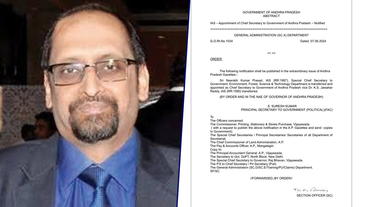 Neerabh Kumar Prasad: ఏపీ నూతన సీఎస్‌గా సీనియర్‌ ఐఏఎస్‌ అధికారి నీరభ్‌ కుమార్‌ ప్రసాద్‌, ఉత్తర్వులు జారీ చేసిన ఏపీ ప్రభుత్వం