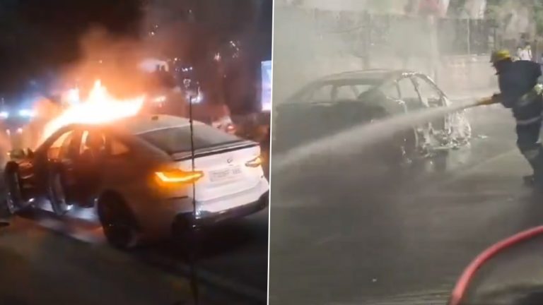 BMW Catches Fire Video: వీడియో ఇదిగో, జూబ్లీహిల్స్‌లో మంటల్లో మాడి మసైపోయిన బీఎండబ్ల్యూ కారు, ఒక్కసారిగా కారు నుంచి దూకేసిన యజమాని