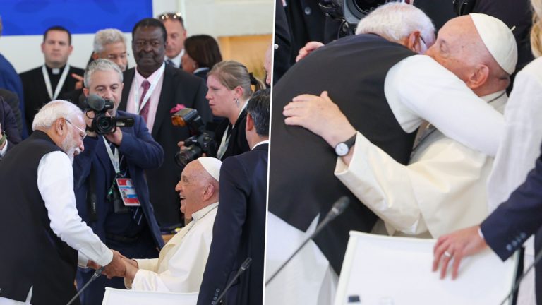 Modi Meets Pope Francis: పోప్ ఫ్రాన్సిస్ ను క‌లిసిన న‌రేంద్ర‌మోదీ, ఇట‌లీలో జ‌రిగిన జీ 7 స‌మ్మిట్ లో మ‌ర్యాద‌పూర్వ‌కంగా క‌లిసిన మోదీ